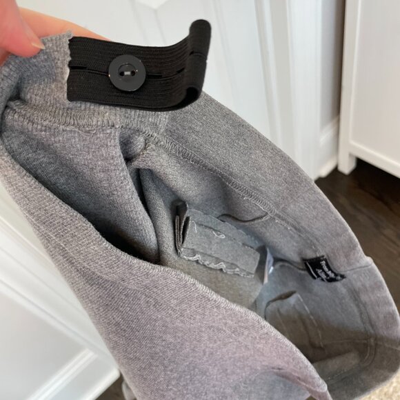 Gray Maternity Trouser Pants - Over-the-belly with stretch - ankle length - Picture 6 of 15